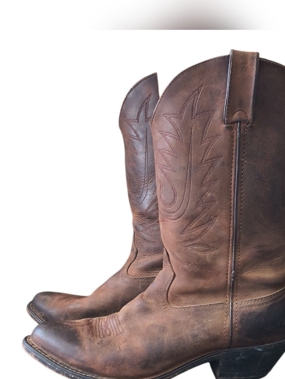 Durango Brown Leather Cowboy Boots - Classic Western Style Cowgirl Size 9 M